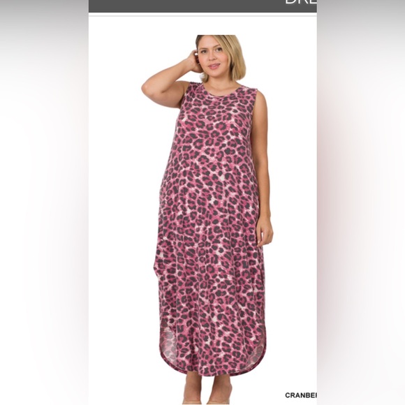 NWT Zenana Leopard Maxi Dress - Picture 2 of 3